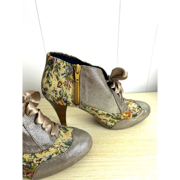 Poetic License Tweed‎ Oxford Ribbon Heels Shoes size 37 whimsical quirky cosplay - Picture 5 of 8